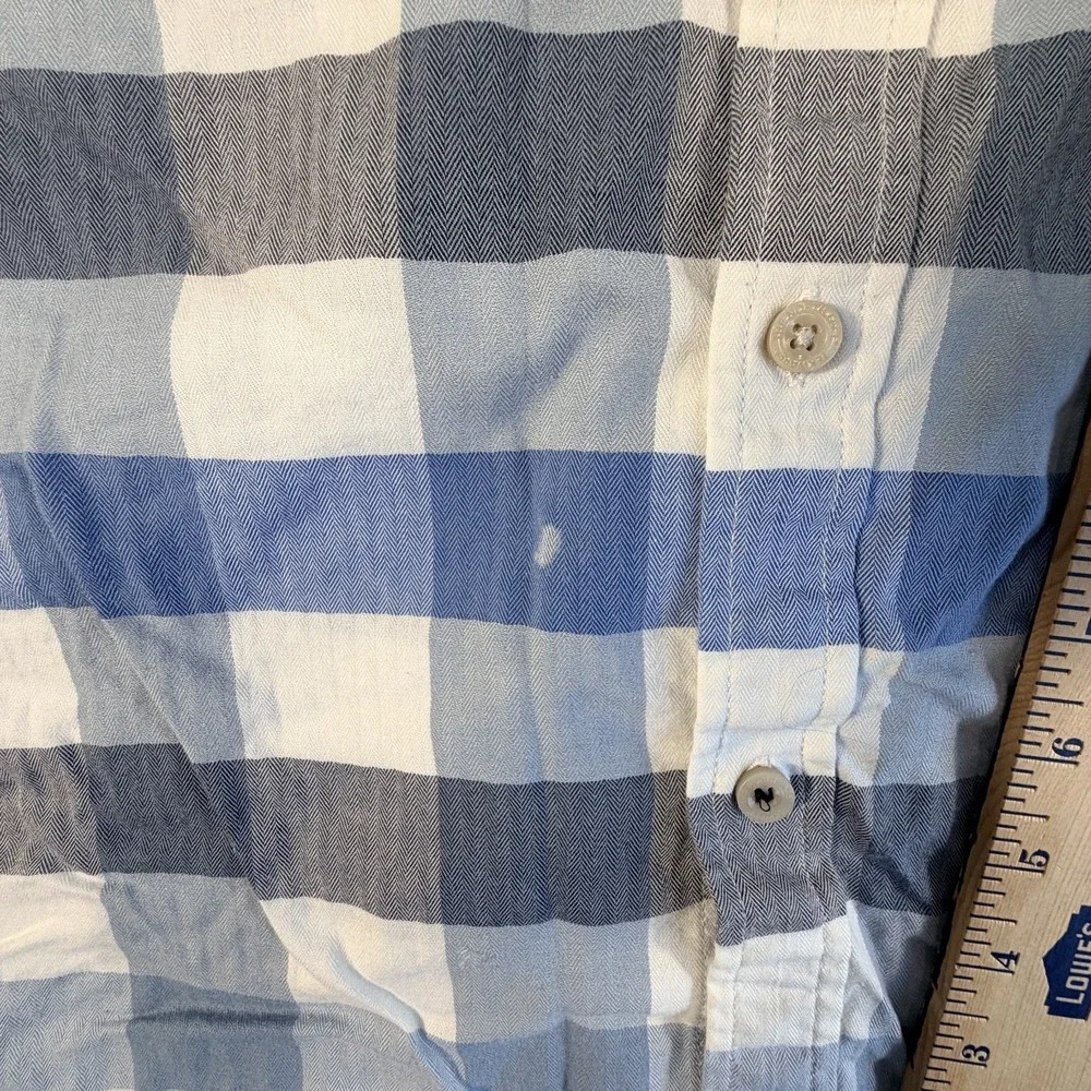 The North Face Shirt Mens L Blue Check Short Sleeve‎ Button Up Pocket